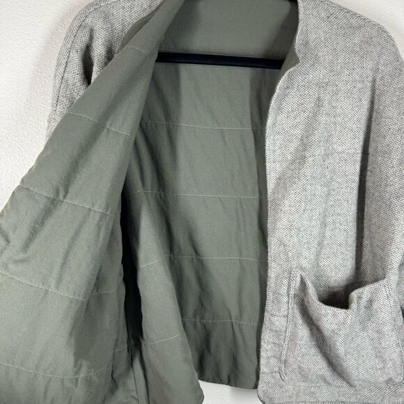 Hackwith Design House Open Front Wool Blend Rainey Jacket Pockets Reversible M/L - Picture 2 of 6